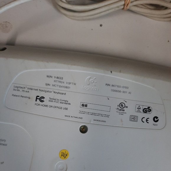 Logitech Internet Navigator Computer Keyboard USB Model Y-BE22 Vintage - Picture 3 of 11